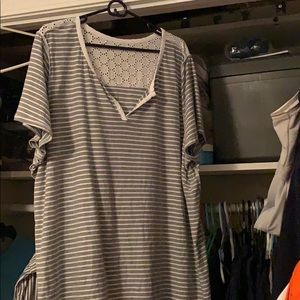 Lane Bryant grey striped shirt